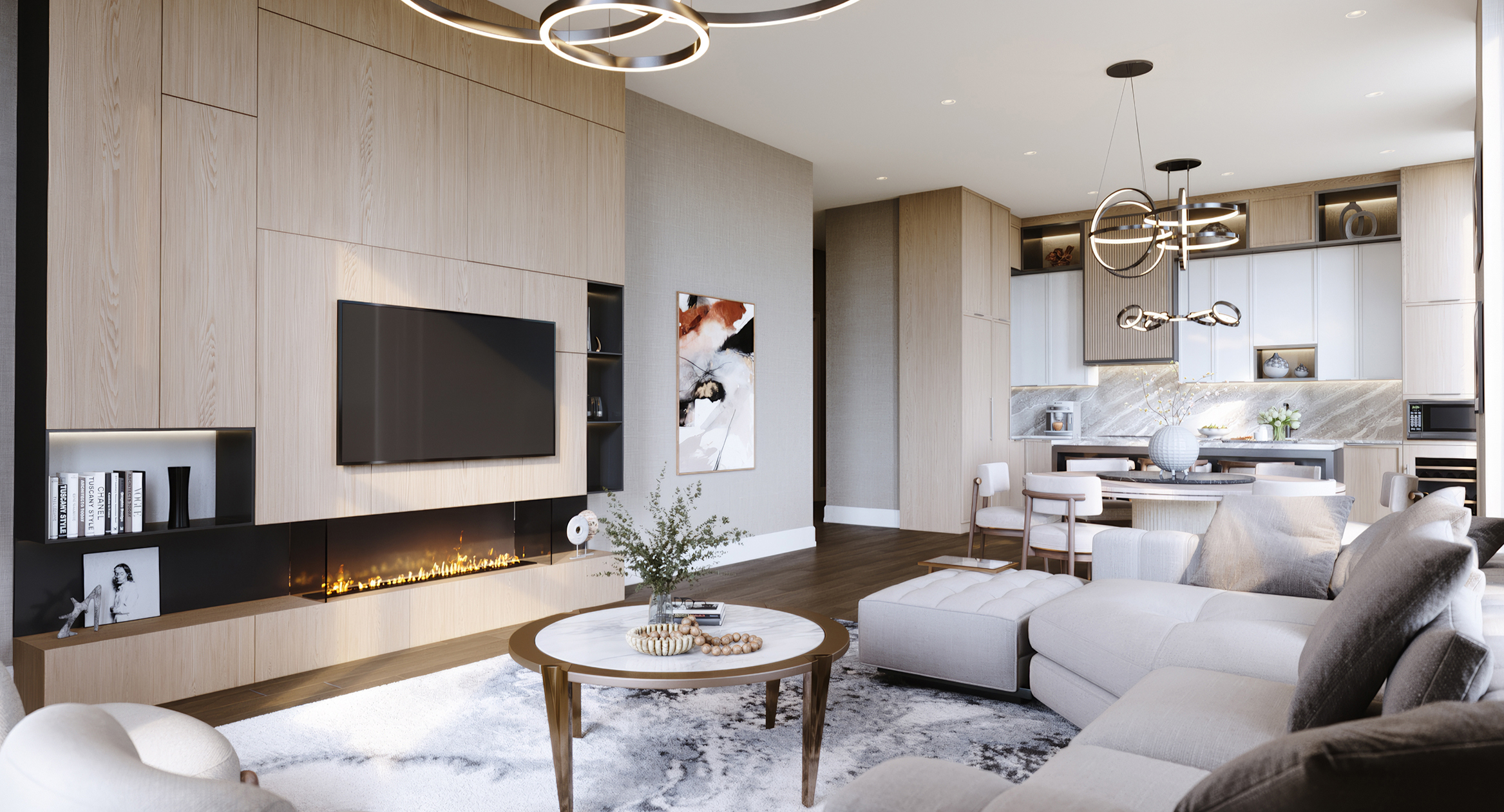 Expansive open <br/>concept layouts with <br/>contemporary style.