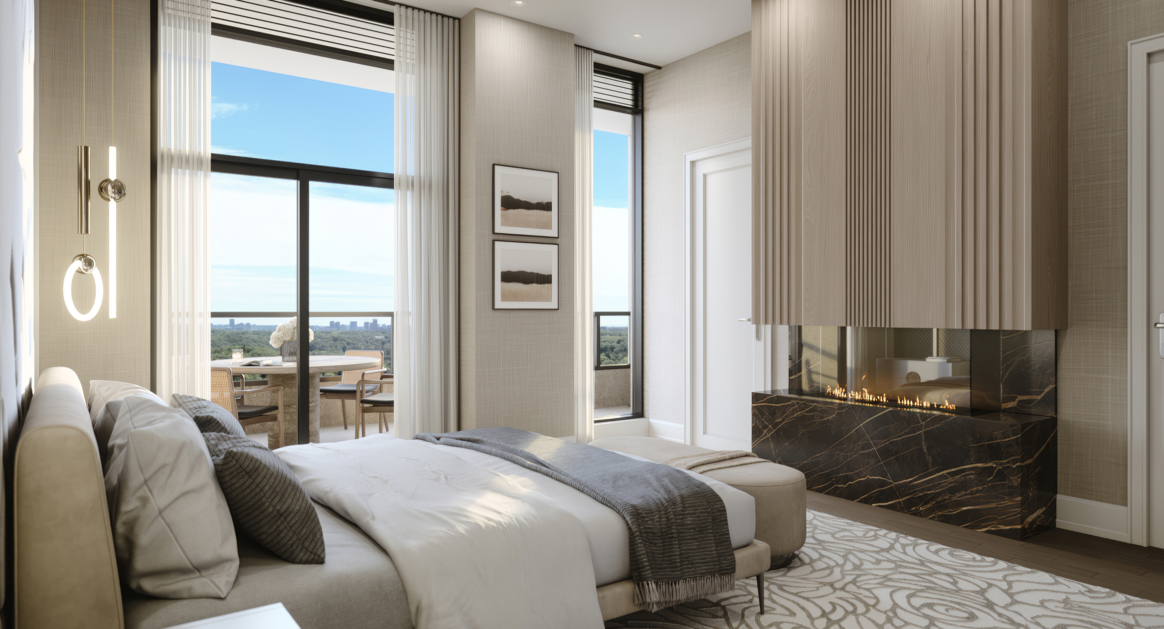 Up to 11 ft ceilings and <br/>spacious balconies.